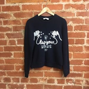 Sandro Paris Cotton Jersey Sweater in Navy (FR 2)